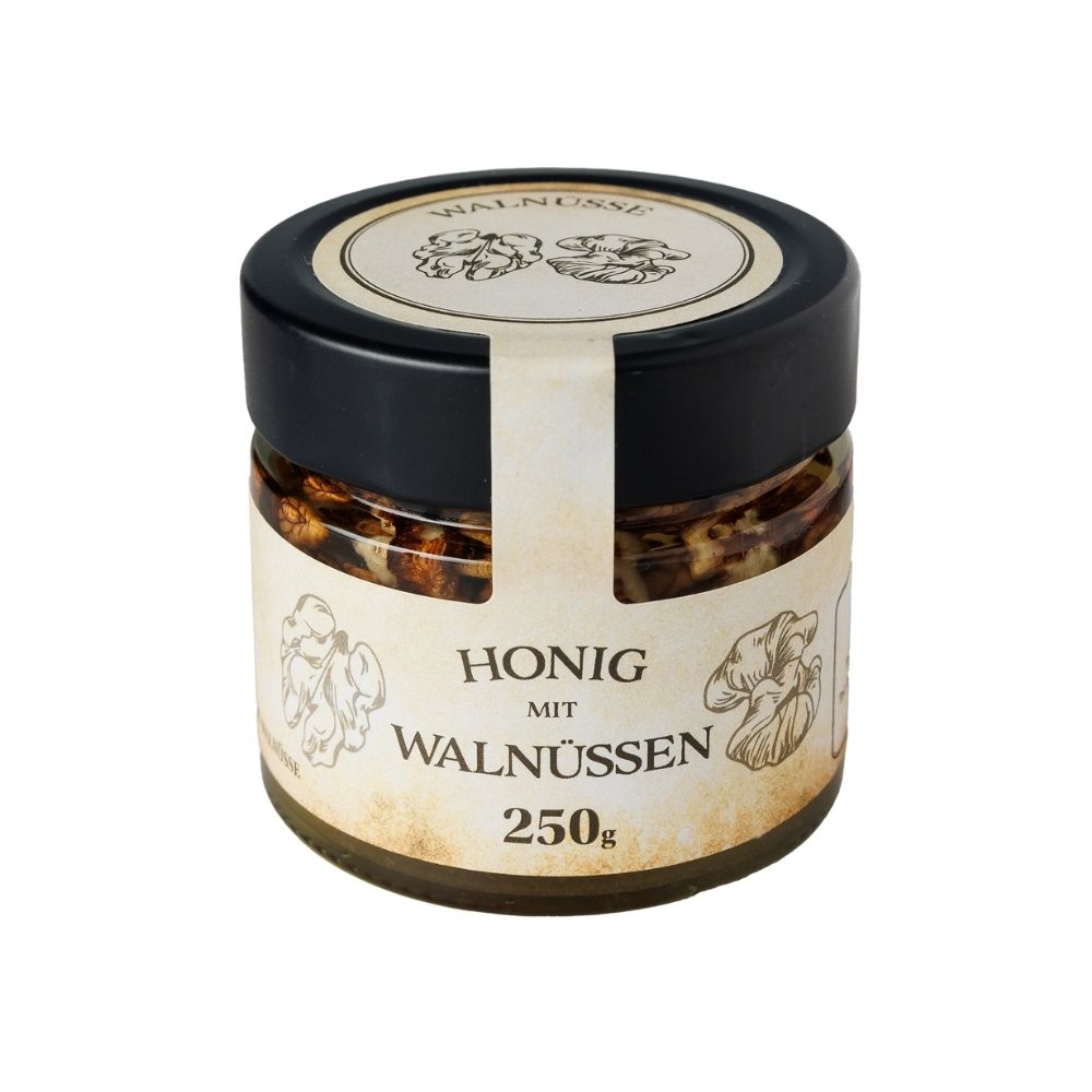 250g Glas Honig mit Walnüssen